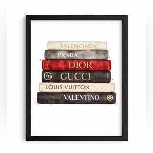 Luxury Inspired Designer Book Wall Art 11x9 Fashion Home Decor